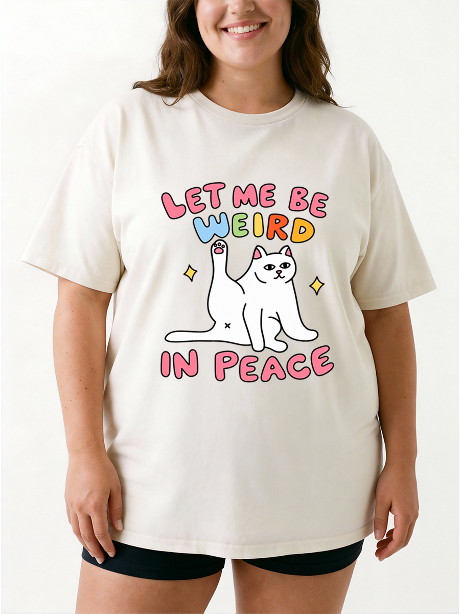 Vintage Let Me Be Weird In Peace Oversize Graphic Tee