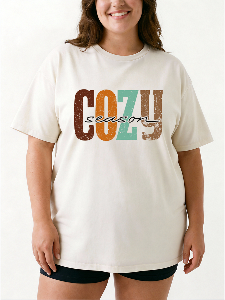 Vintage Cozy Season Oversize Graphic Tee