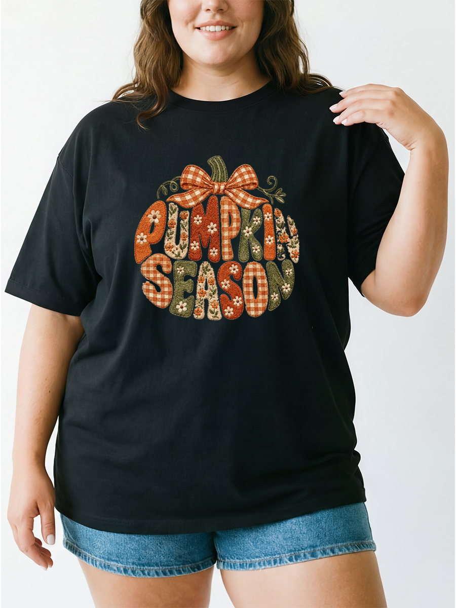 Vintage Pumpkin Season Oversize Graphic Tee