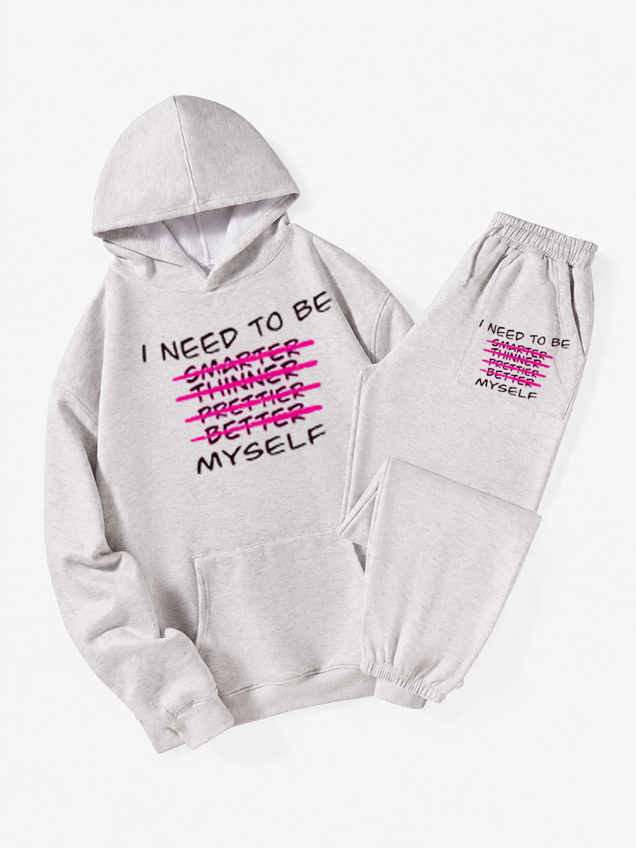 Vintage I Need To Be Myself Hoodie Suit