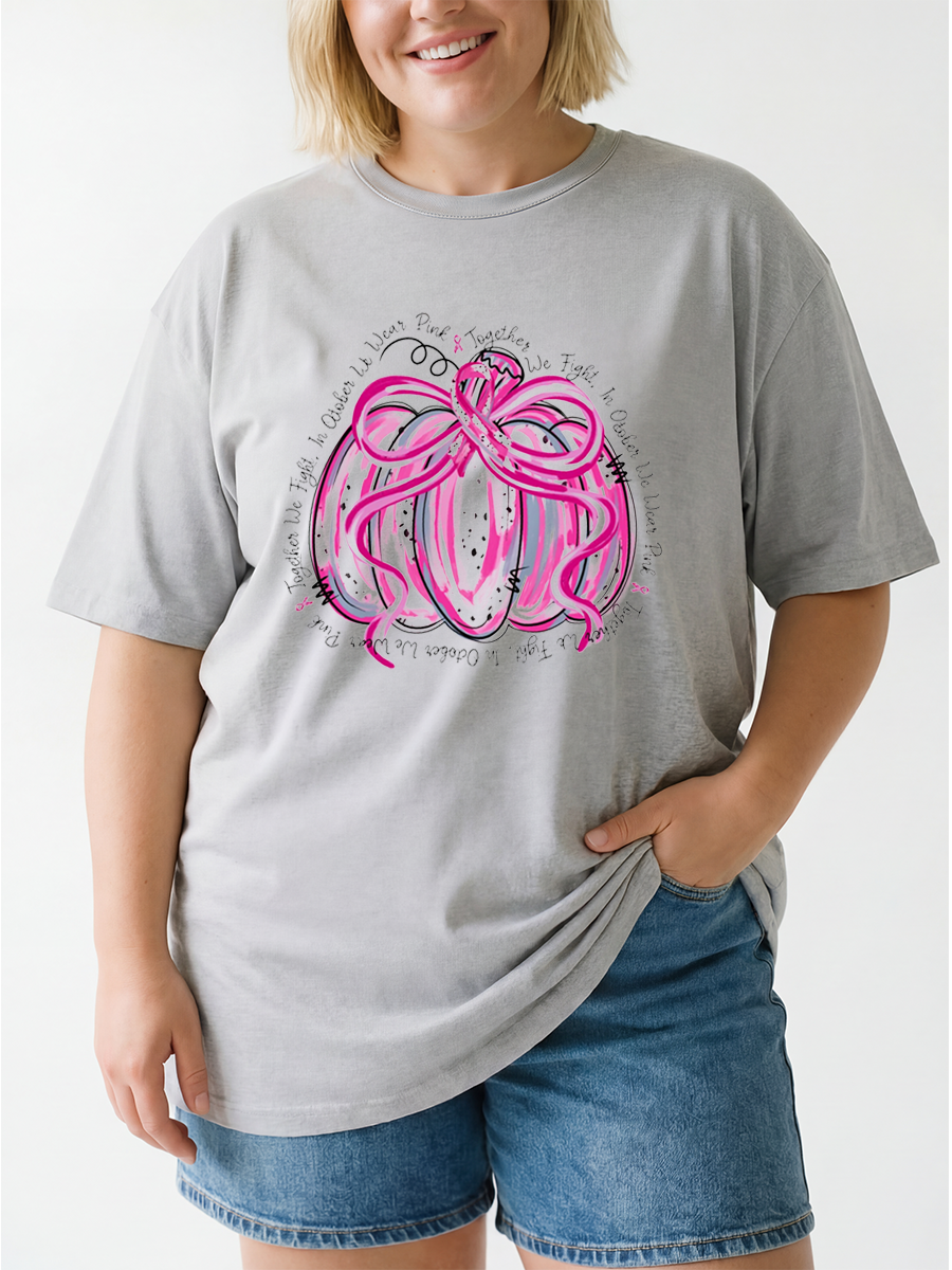 Vintage In October We Wear Pink Oversize Graphic Tee
