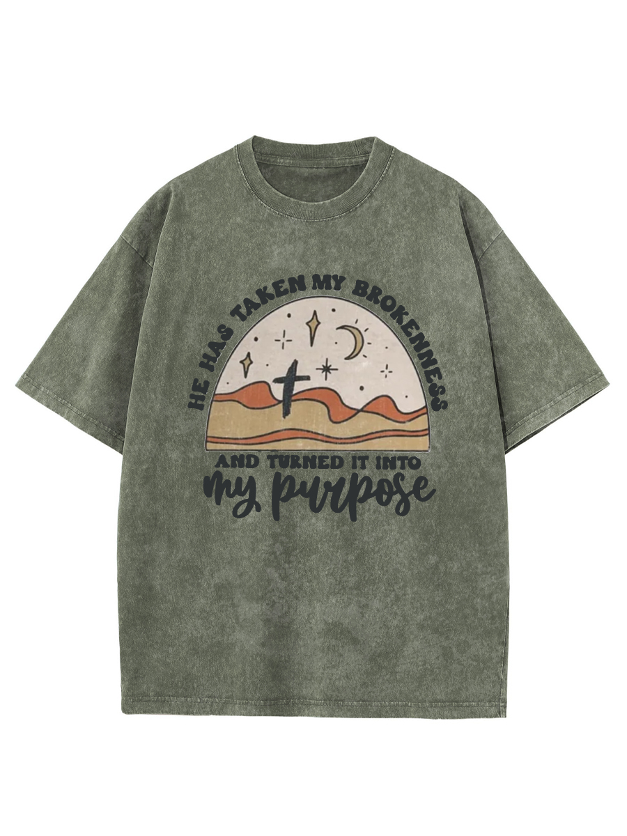 Vintage He Has Taken My Brokenness Washed T-Shirt
