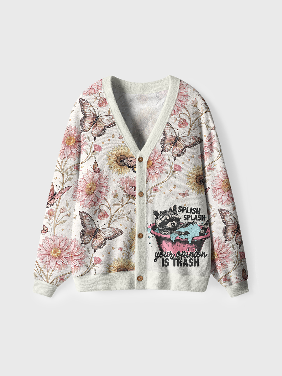 Vintage Splash Splash Your Opinion Is Trash Cardigan Sweaters