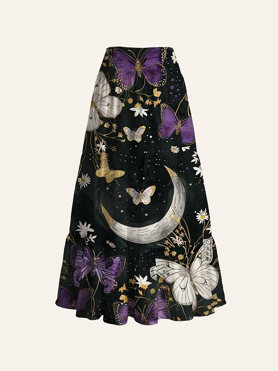 Midnight Moon & Butterflies Convertible Maxi Skirts