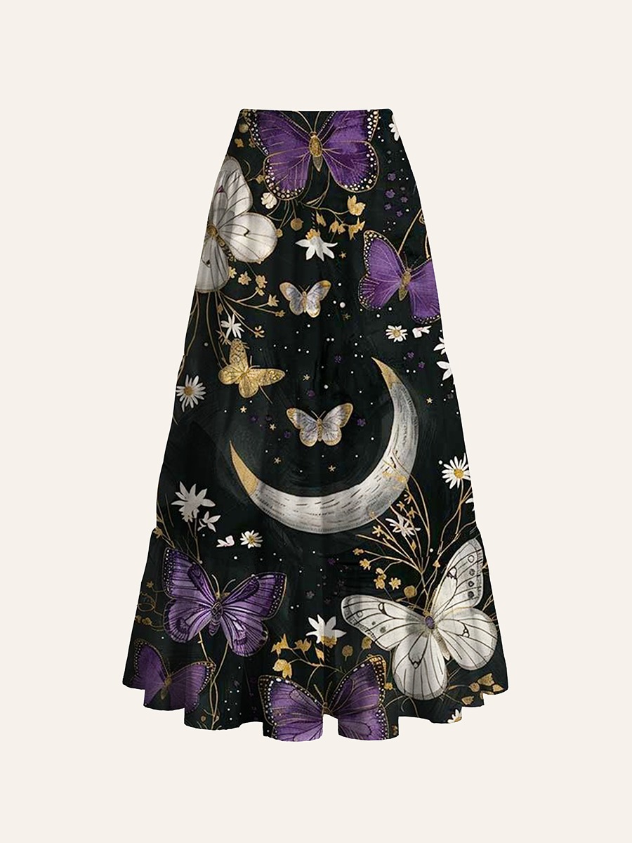Midnight Moon & Butterflies Convertible Maxi Skirts