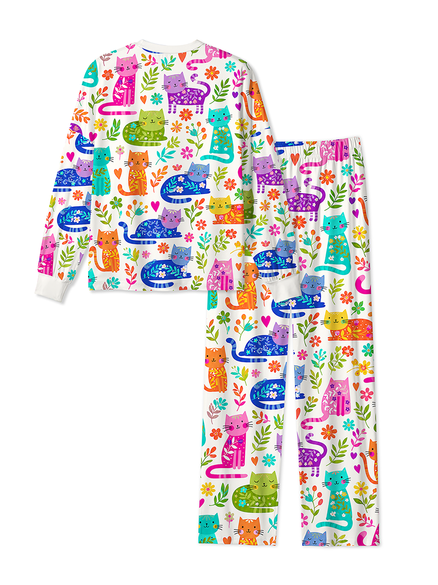 Vintage Artistic Floral Cat Pajamas
