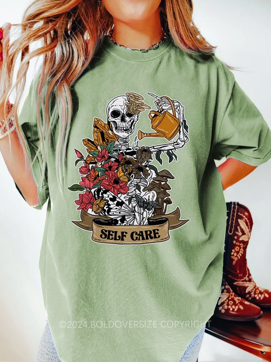 Vintage Self Care Skeleton Tee
