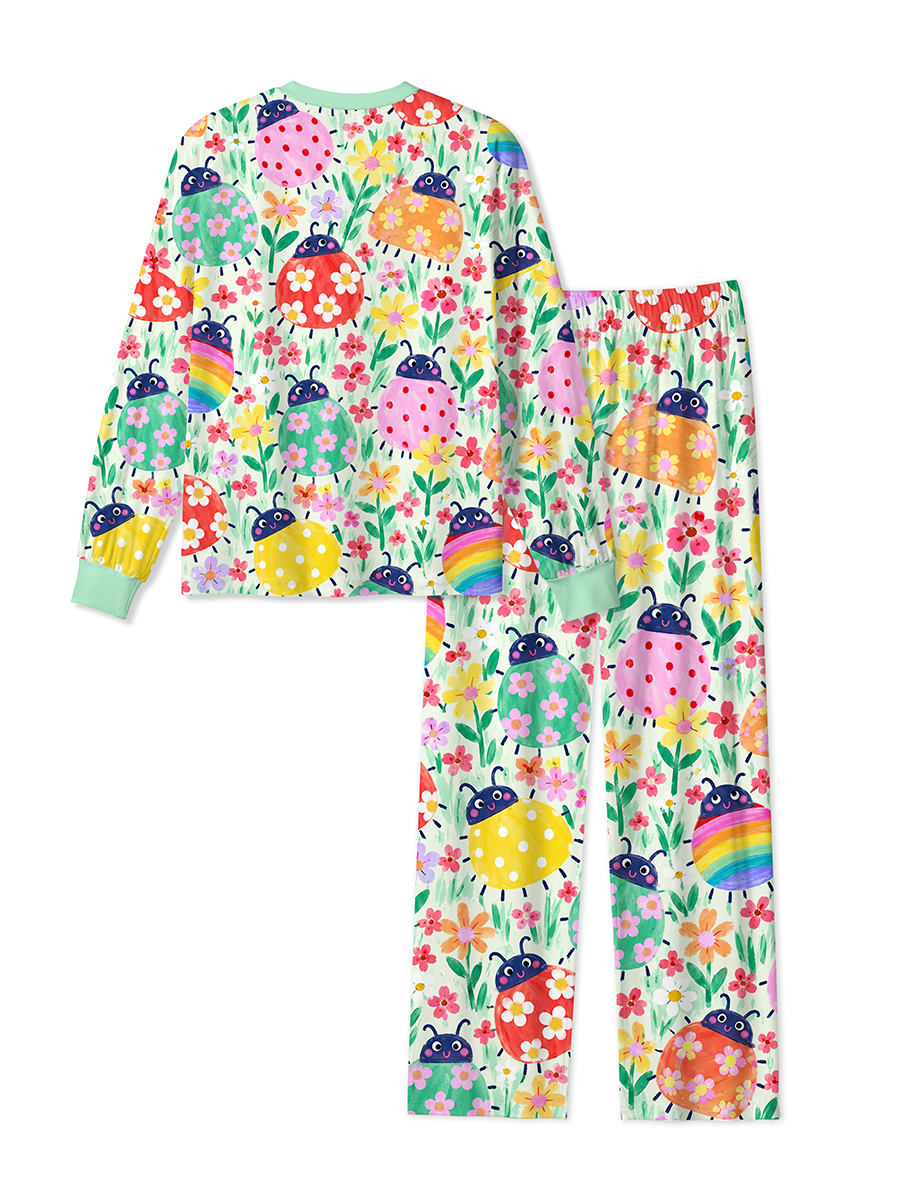 Vintage Floral Ladybug Pajamas