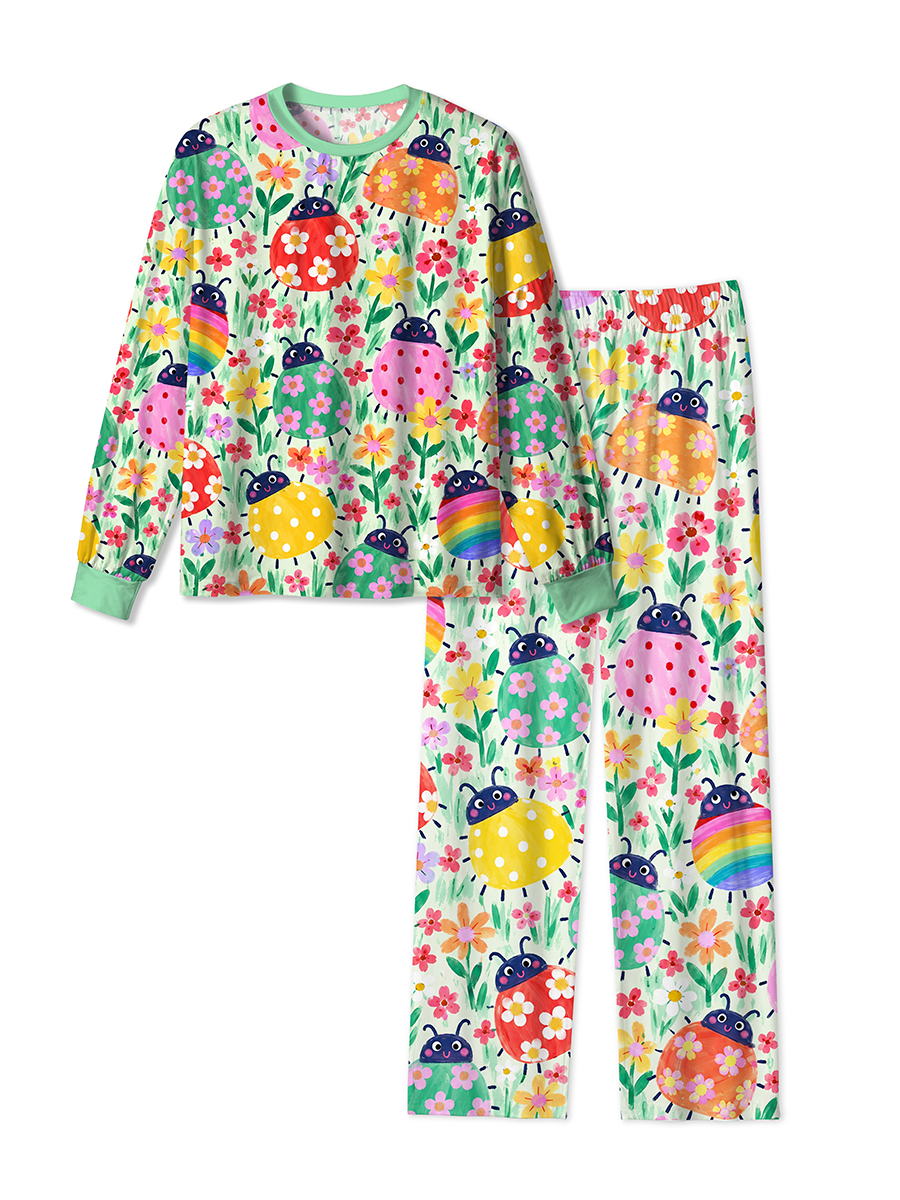 Vintage Floral Ladybug Pajamas