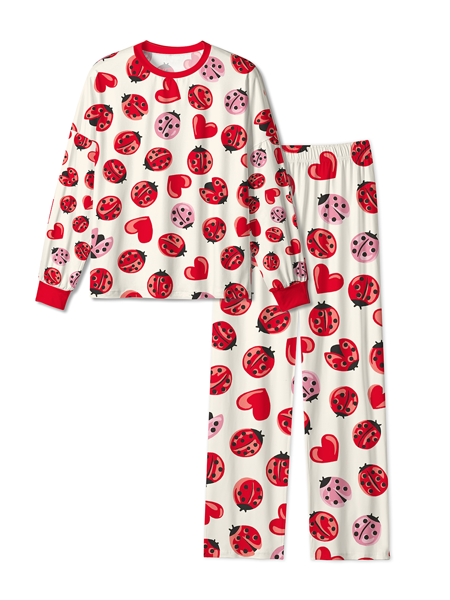 Vintage Ladybug Love Heart Pajamas