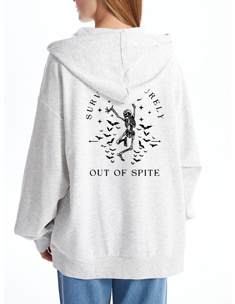 Vintage Surviving Purely Out Of Spite Tee Zip Hoodie