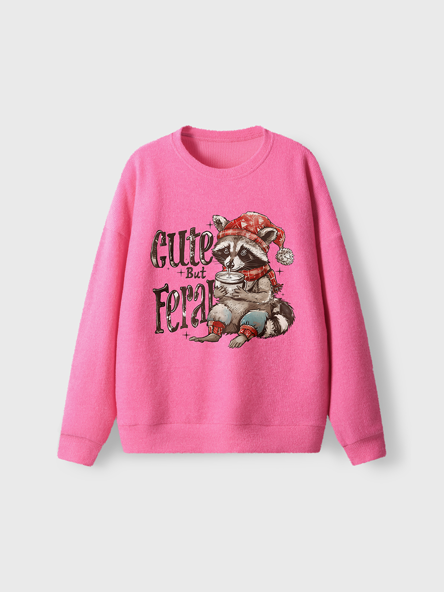 Vintage Cute But Feral Fuzzy Sweater