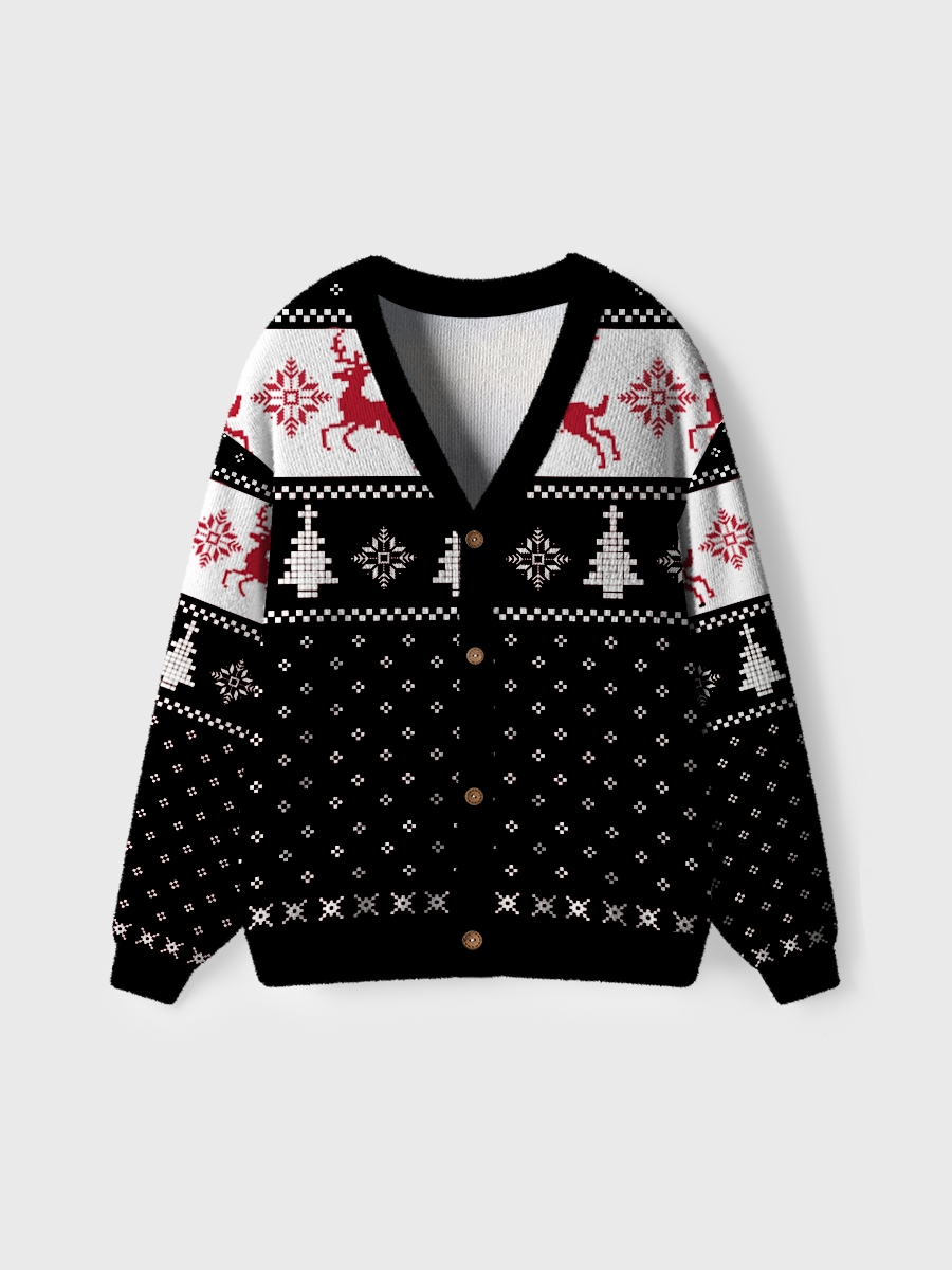 Vintage Black Christmas Ugly Cardigan Sweaters
