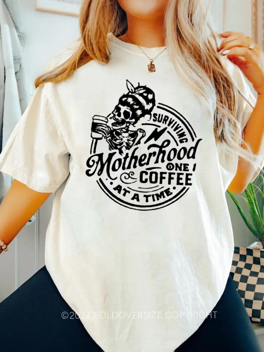 Vintage Surviving Motherhood One Coffee At A Time Tee