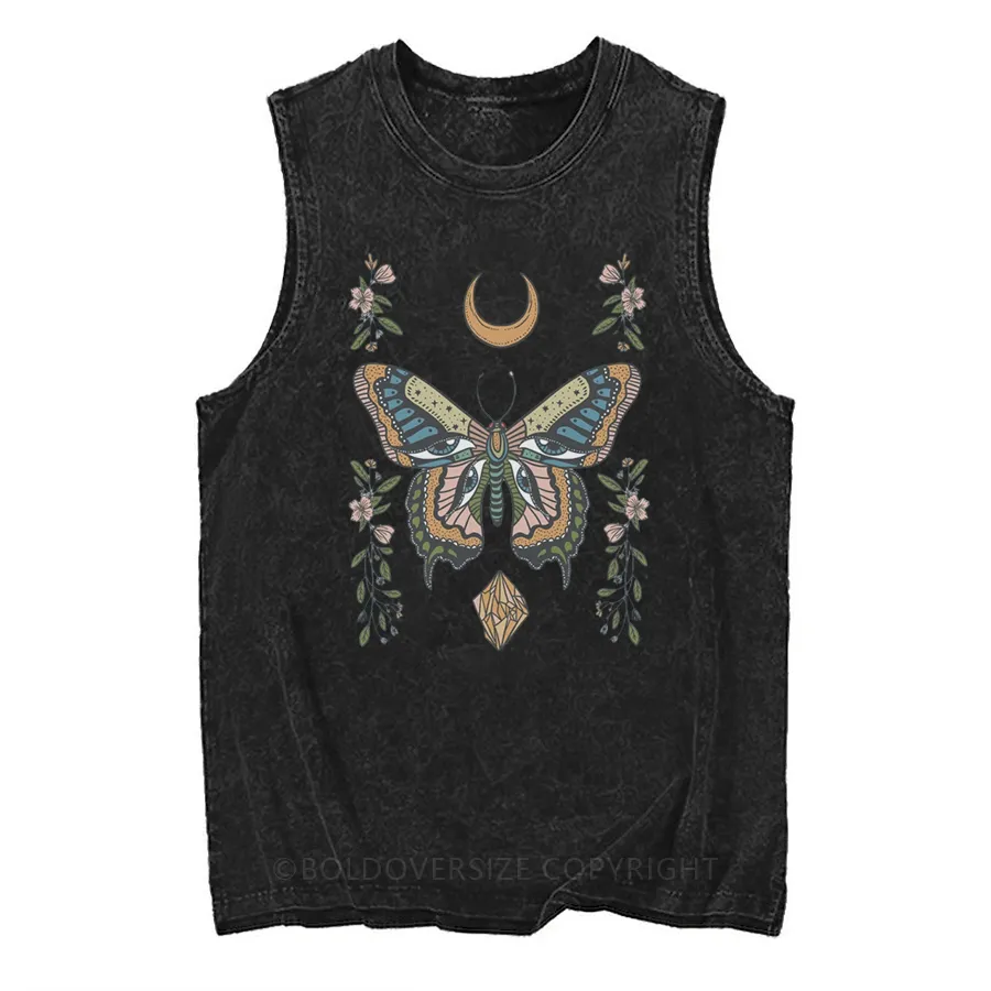 Vintage Butterfly Eyes Washed Tank