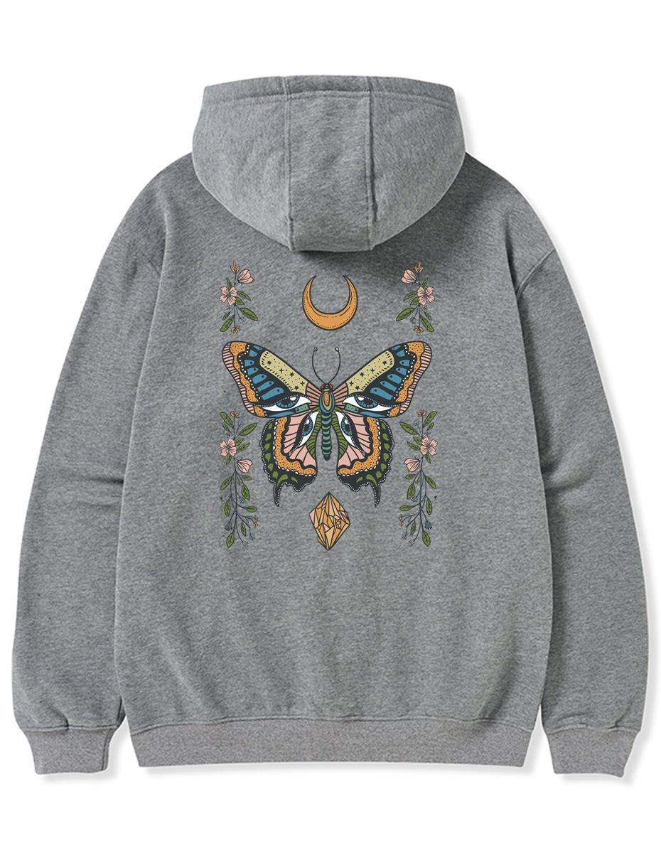 Vintage Butterfly Eyes Zip Hoodie