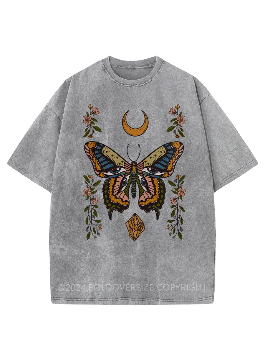Vintage Butterfly Eyes Washed T-Shirt