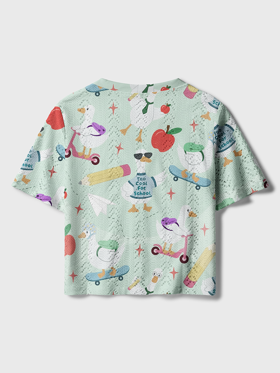 Cool Goose Back To School Kids Crochet Button Down Cardigan