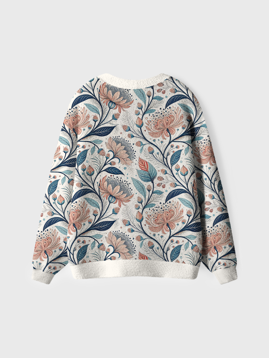 Vintage Pastel Floral Vines Cute Cardigan Sweaters