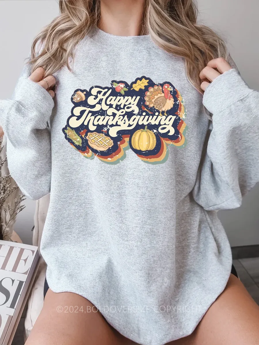 Vintage Happy Hallothanksmas Sweatshirt