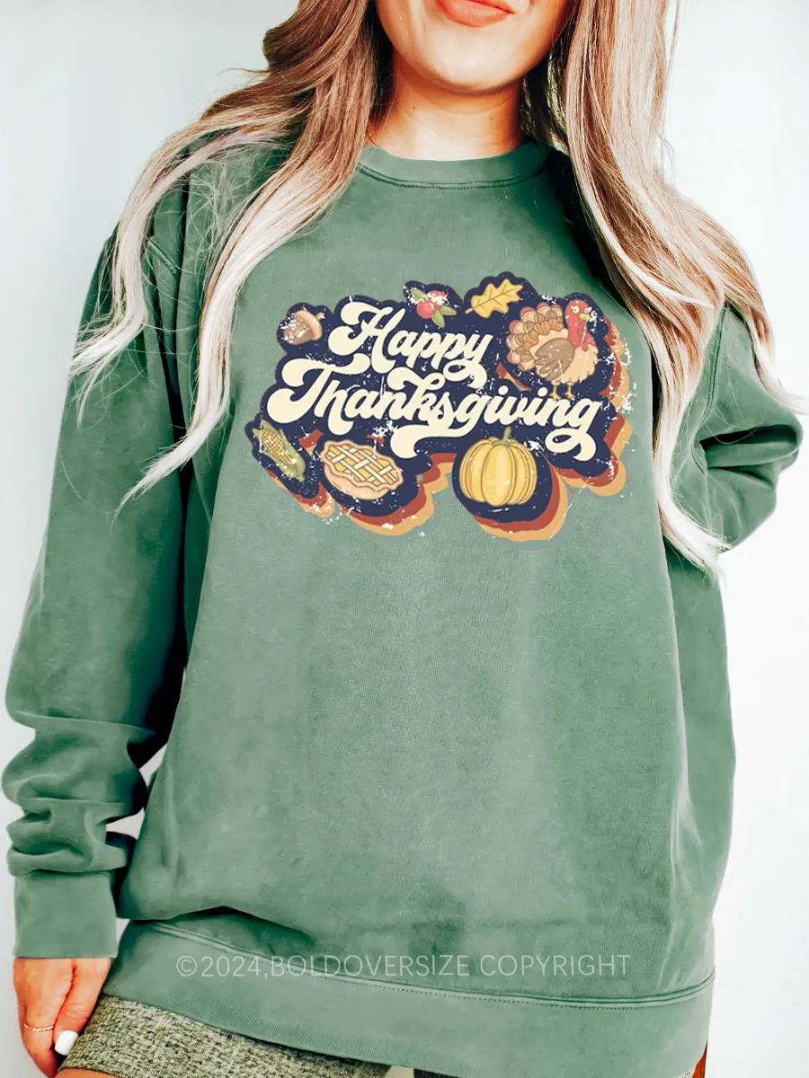 Vintage Happy Hallothanksmas Sweatshirt