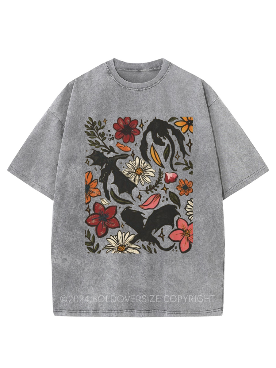 Vintage Booktok Dragon Washed T-Shirt