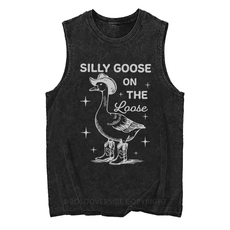 Vintage Goose On The Loose Washed Tank