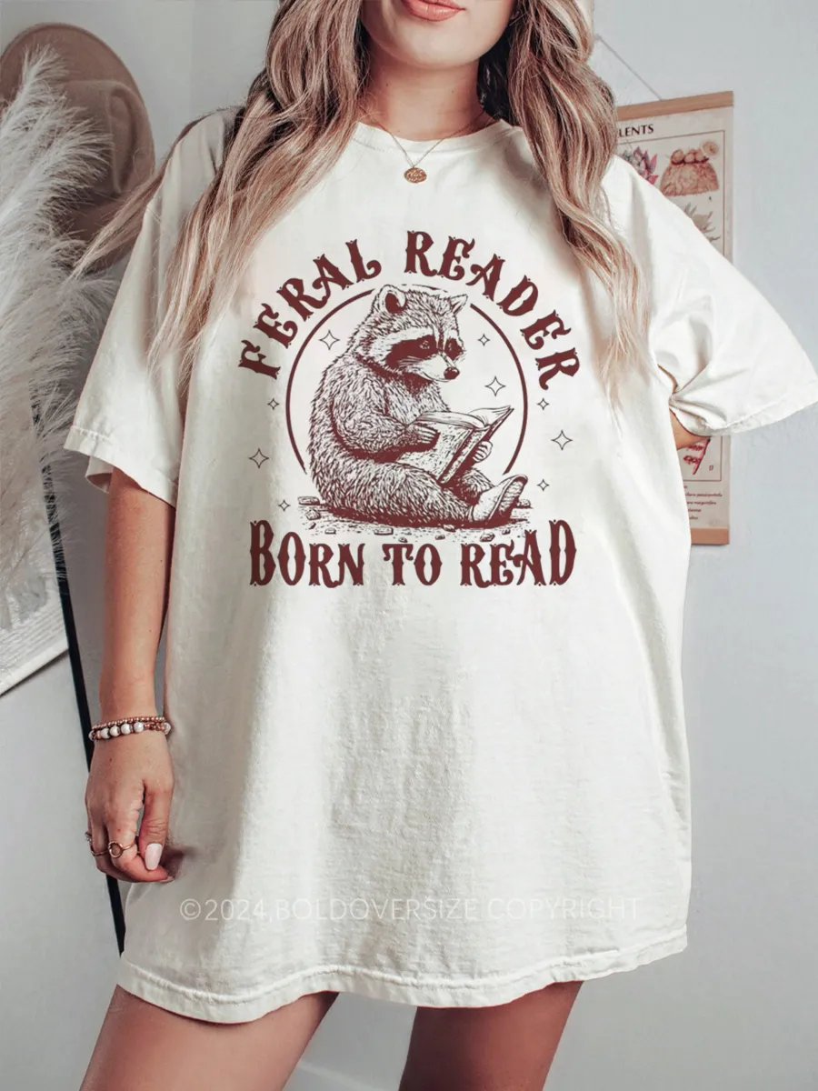 Vintage Feral Reader Born To Read Tee