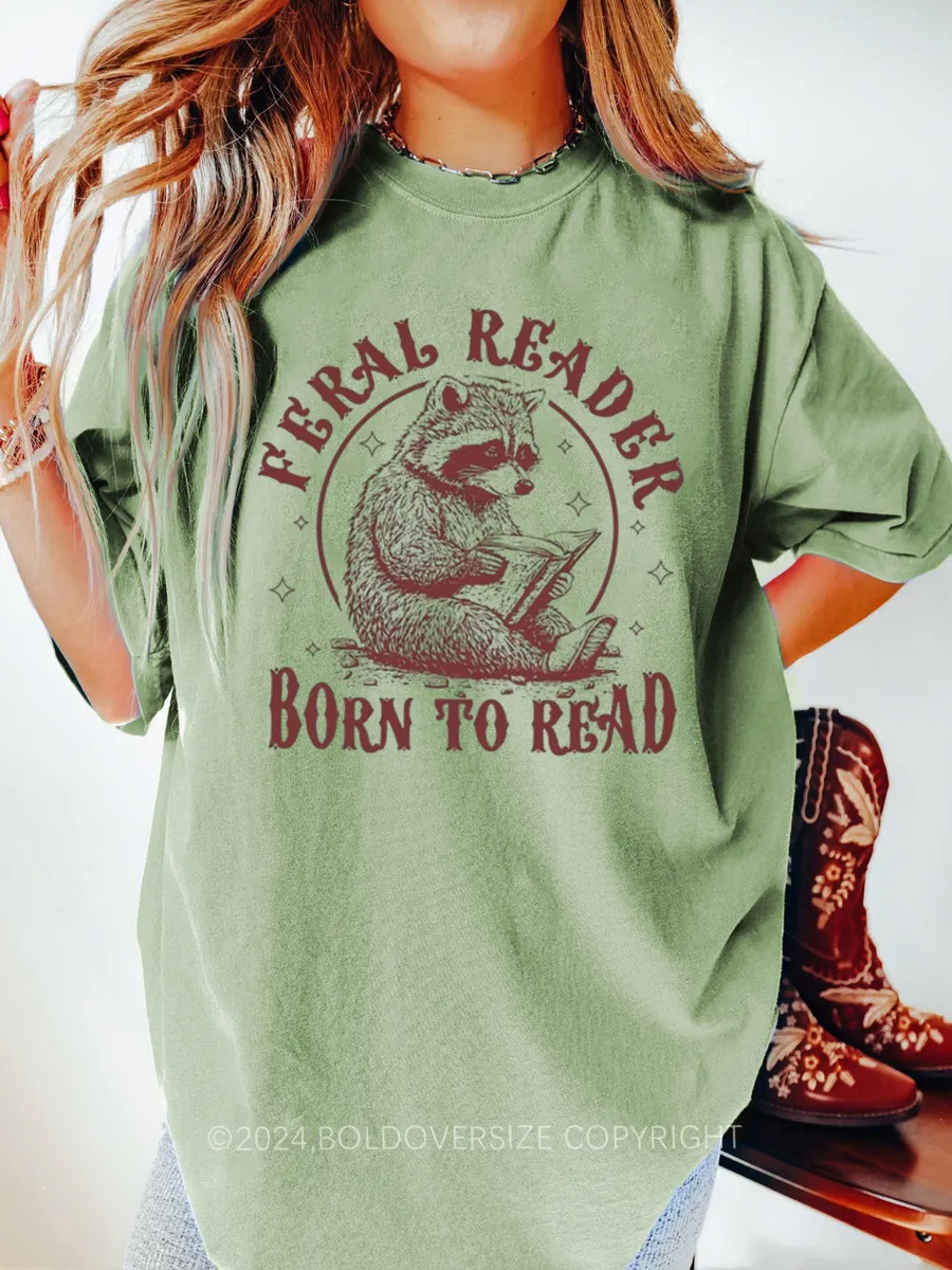 Vintage Feral Reader Born To Read Tee
