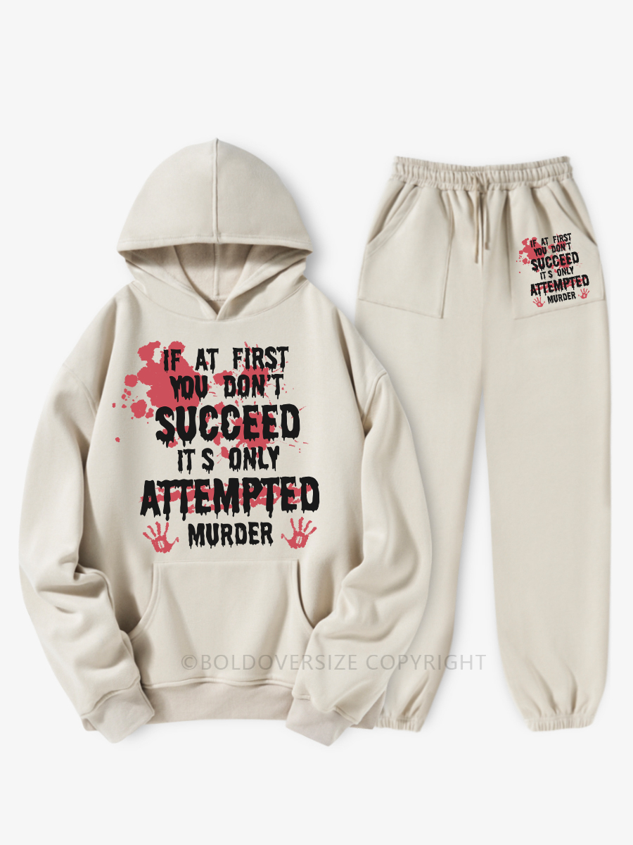 Vintage If At First You Don'T Fleece Hoodie Suit