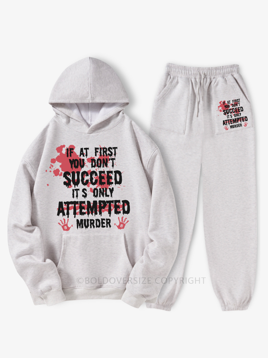 Vintage If At First You Don'T Fleece Hoodie Suit