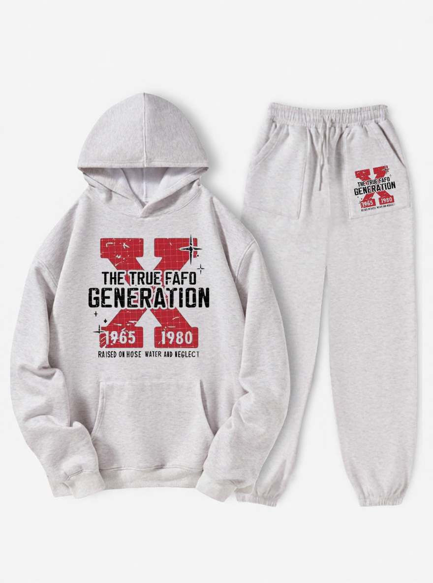 Vintage Generation X Fleece Hoodie Suit
