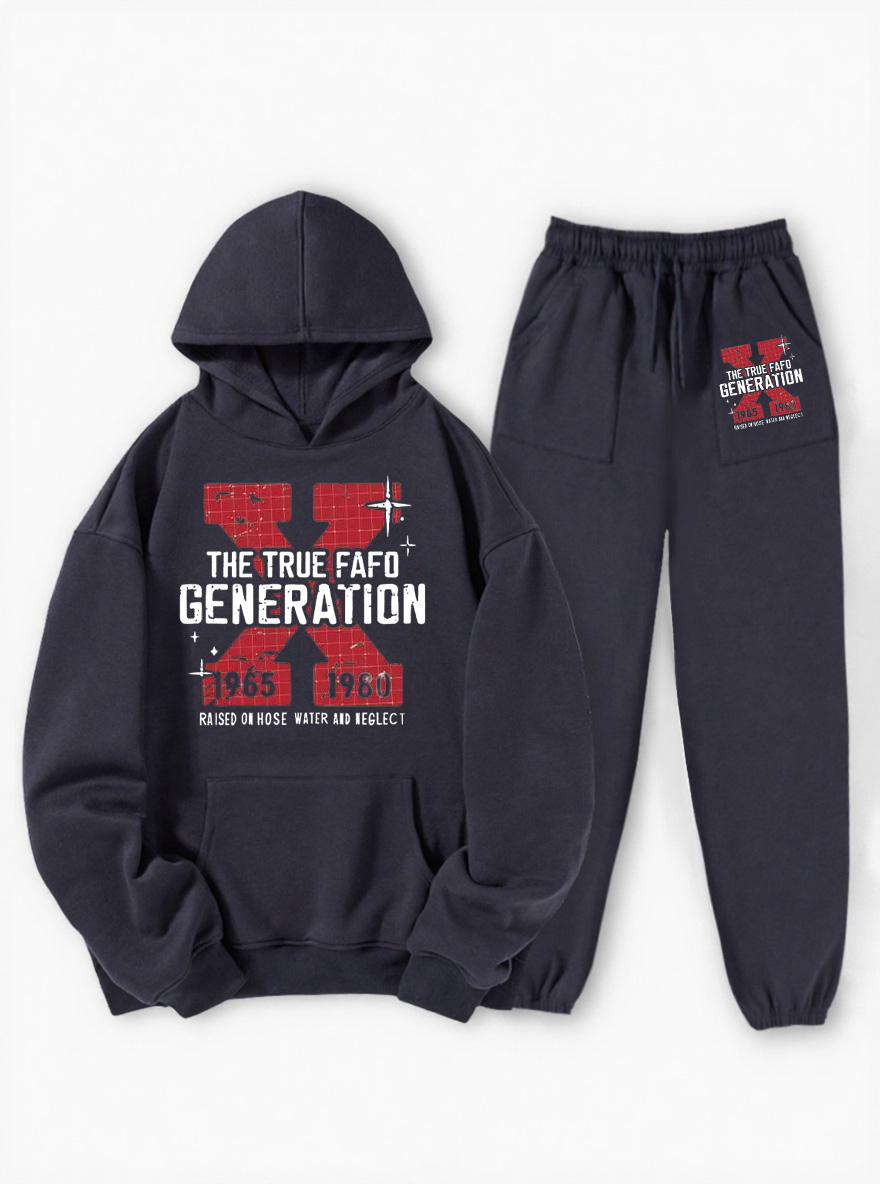 Vintage Generation X Fleece Hoodie Suit