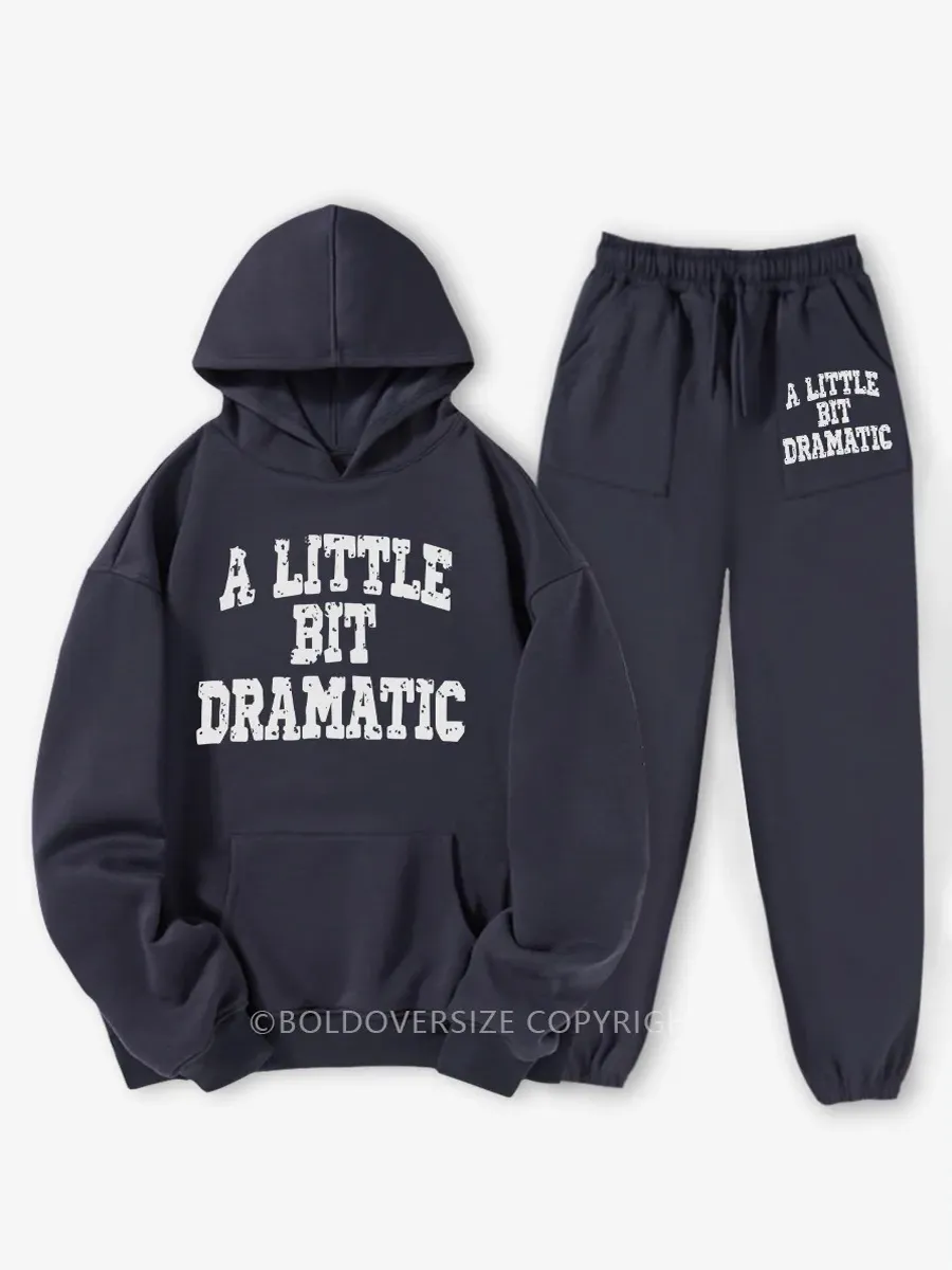 Vintage A Little Bit Dramatic Fleece Hoodie Suit