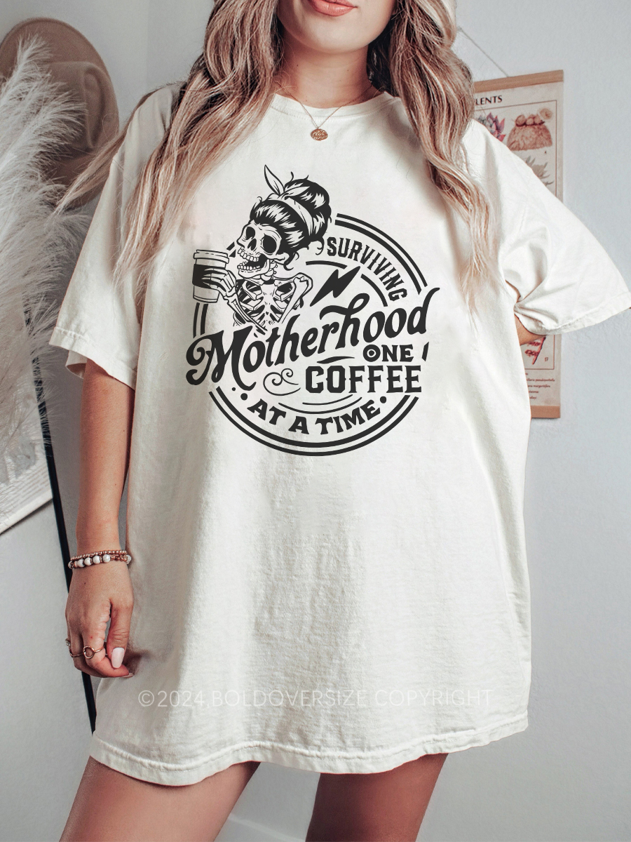 Vintage Surviving Motherhood One Coffee At A Time Tee