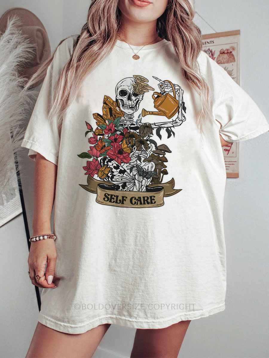 Vintage Self Care Skeleton Tee