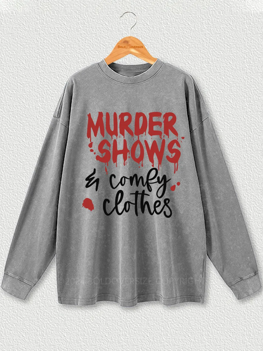 Vintage Murder Shows Comfy Washed Long Sleeve Shirt