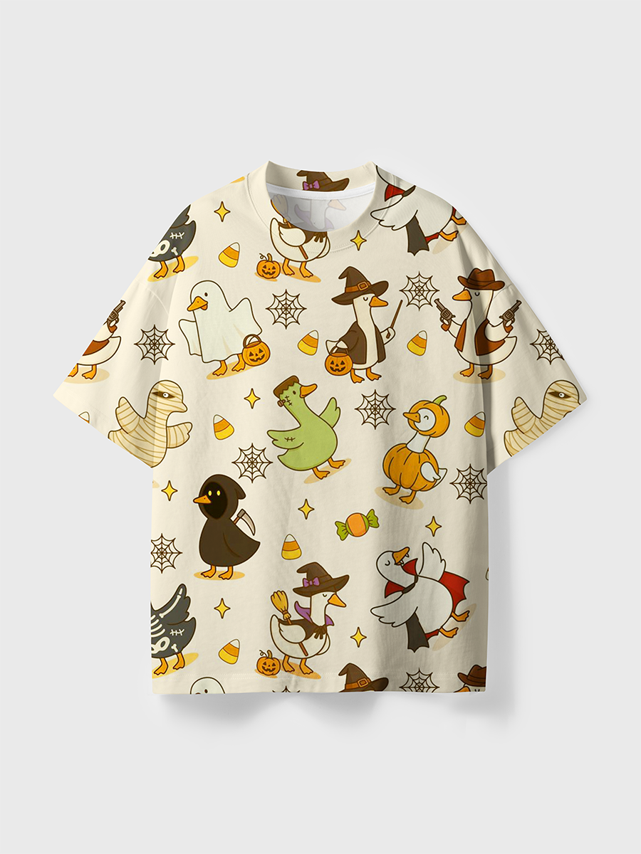 Vintage Cream Cute Halloween Costume Duck All Over Print T-Shirt