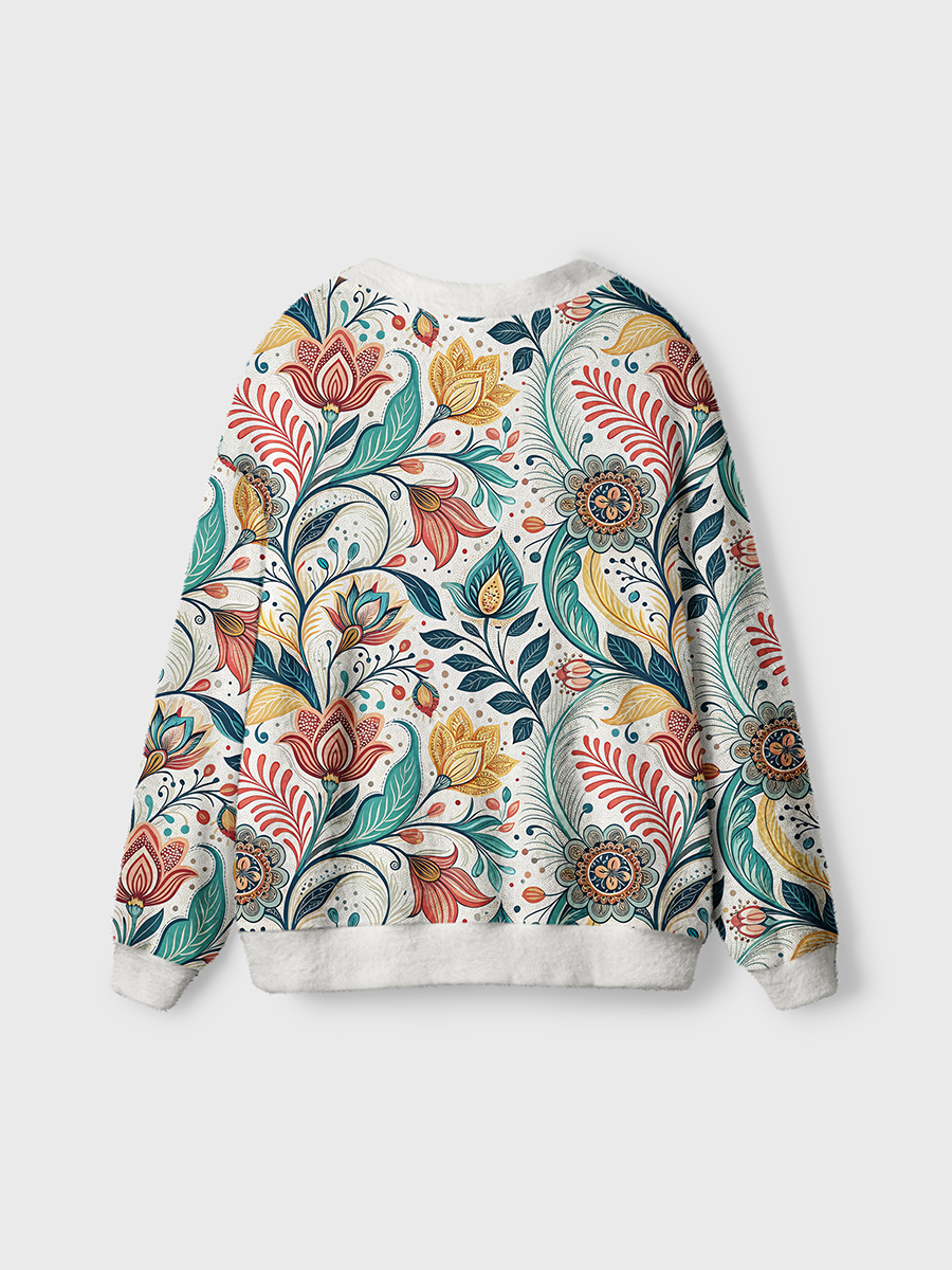 Vintage Colorful Floral Twists Cute Cardigan Sweaters