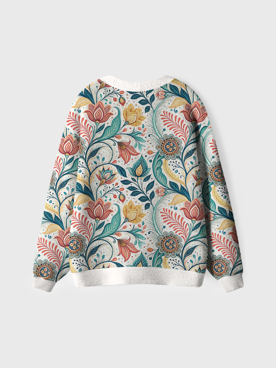 Vintage Colorful Floral Twists Cute Cardigan Sweaters