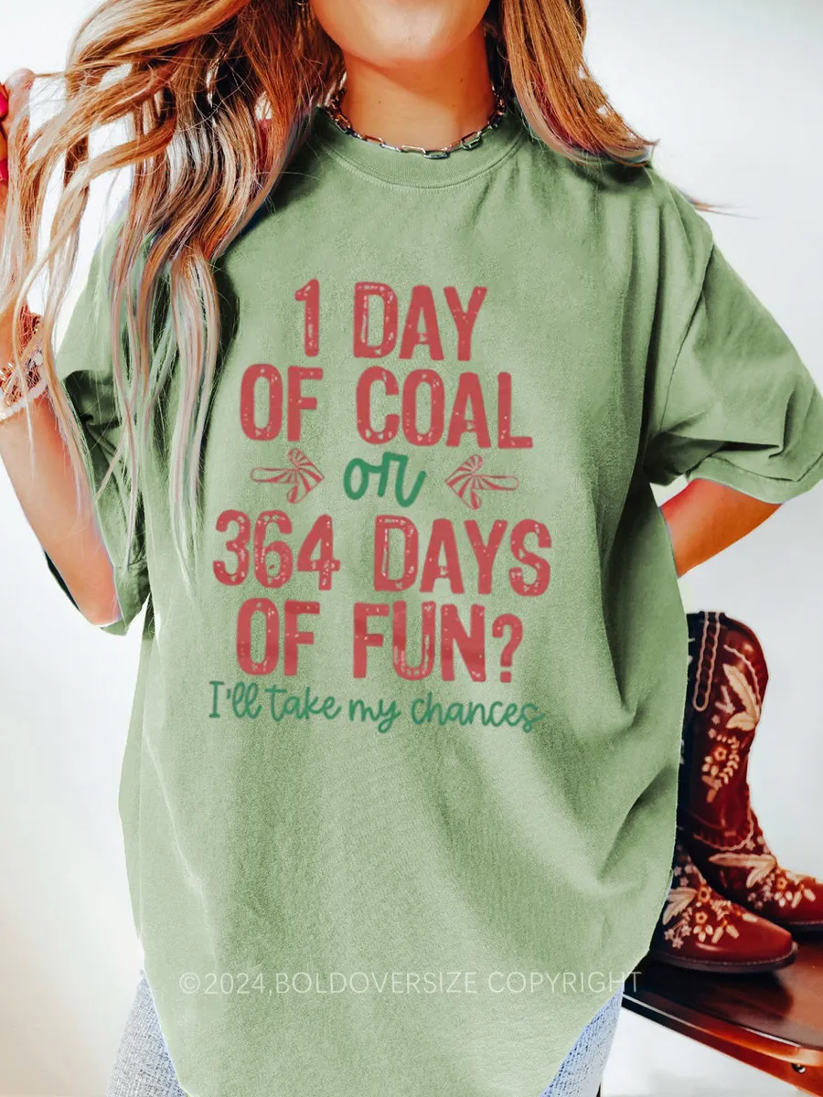 Vintage 1 Day Of Coal Or 364 Days Of Fun Tee