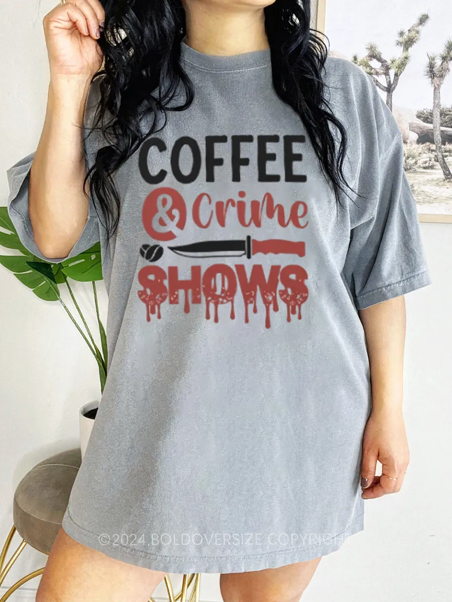 Vintage Coffee And Crime Shows Tee