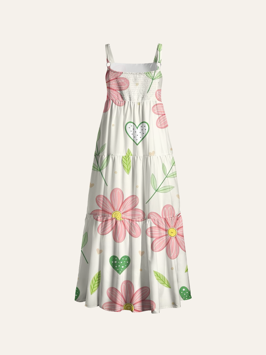 Soft Muted Pastel Adjustable Wide Straps Maxi Dress