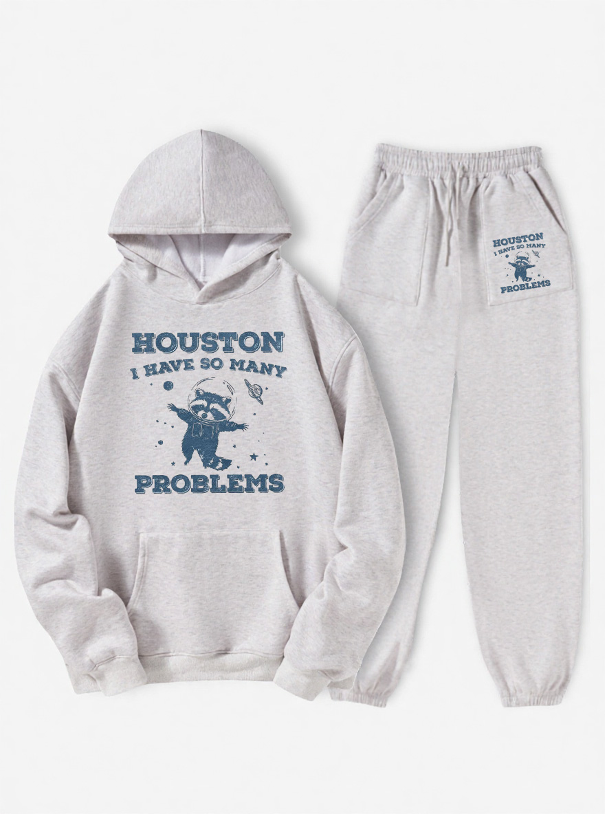 Vintage Houston I Have So Many Problems Space Humor Fleece Hoodie Suit