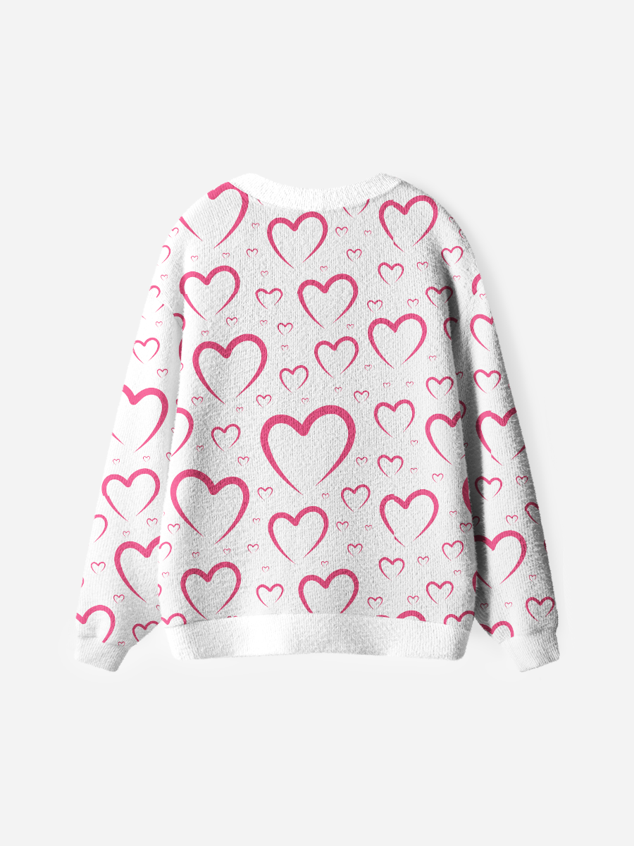Vintage Heart made of letters Cardigan Sweaters