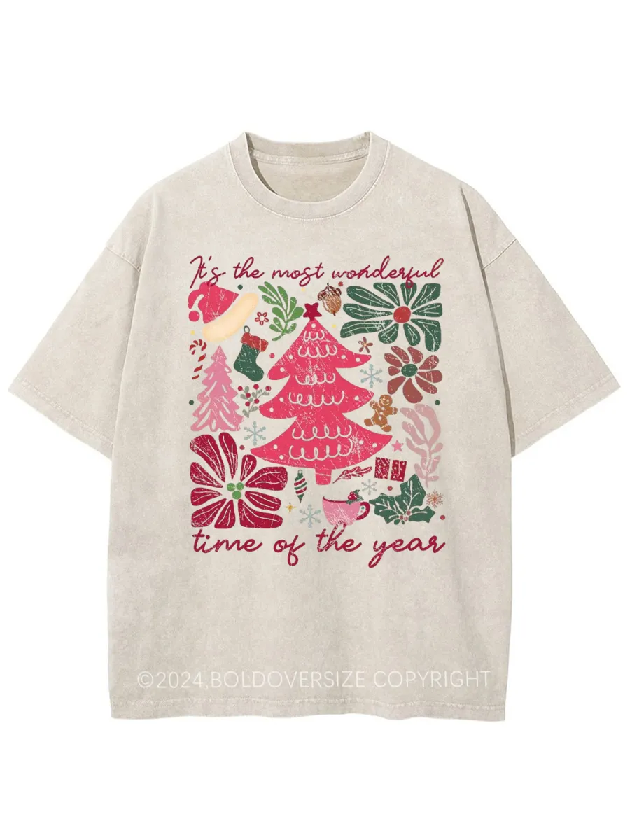 Vintage Boho Floral Pink Washed T-Shirt