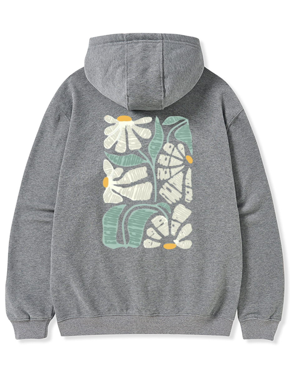 Vintage Comfort Flower Zip Hoodie
