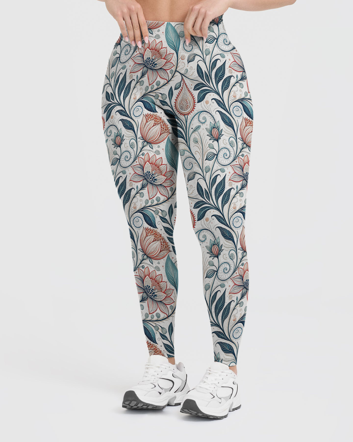 Vintage Floral Swirl Decor Leggings