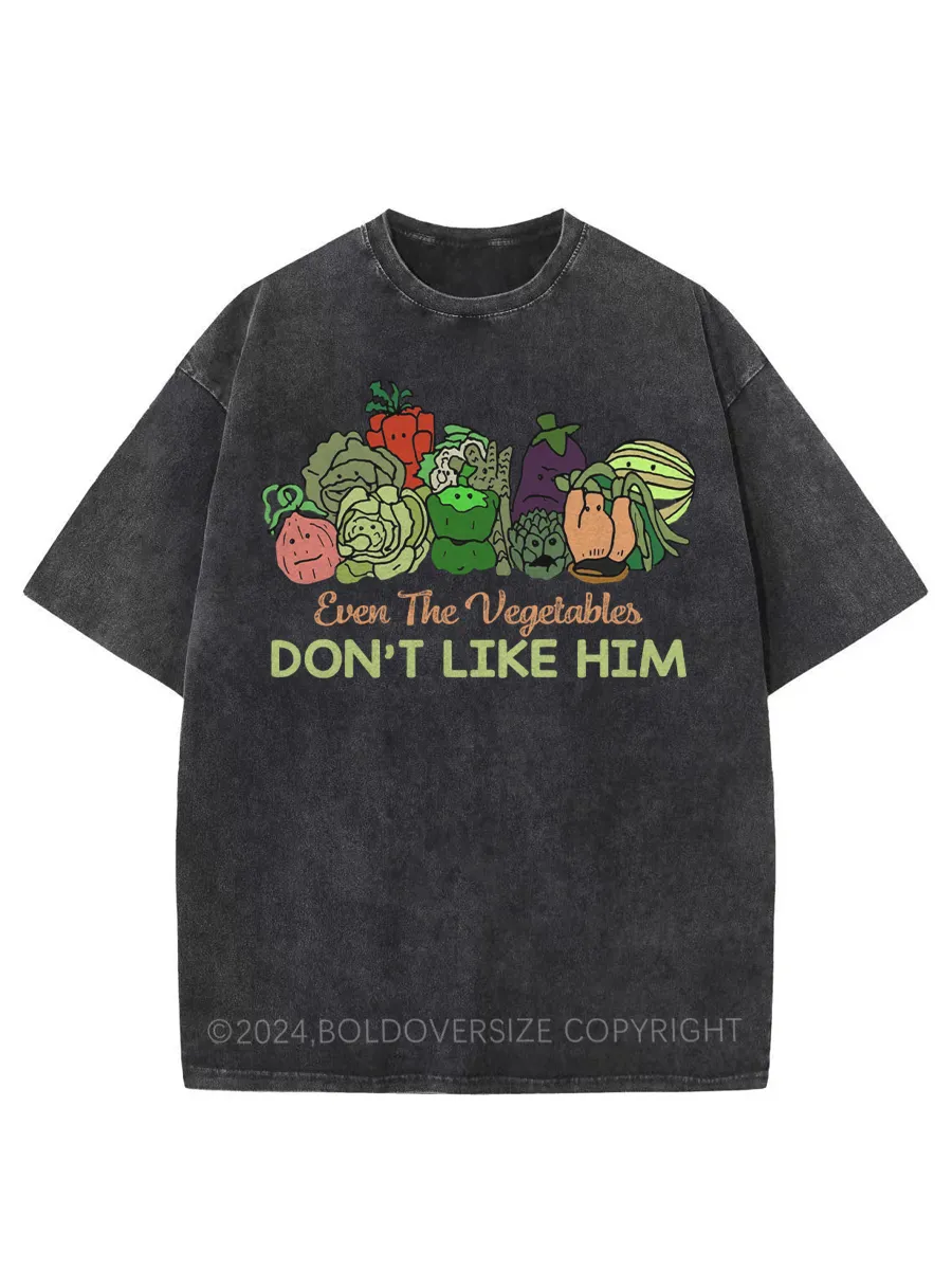 Vintage Even The Vegetables Don'T Like Him Movie Washed T-Shirt