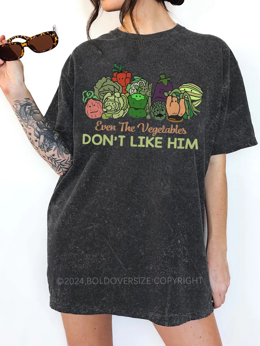 Vintage Even The Vegetables Don'T Like Him Movie Washed T-Shirt